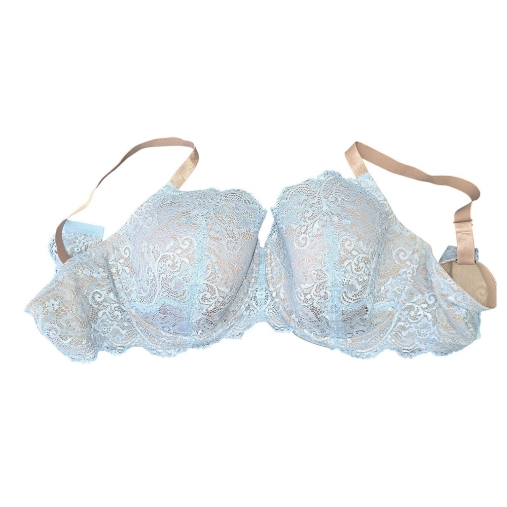 Third Love 24/7 Lace Balconette Bra Womens 44C Blue Lightly Lined Underwire - Picture 8 of 9